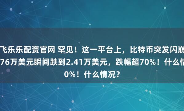 飞乐乐配资官网 罕见！这一平台上，比特币突发闪崩：8.76万美元瞬间跌到2.41万美元，跌幅超70%！什么情况？