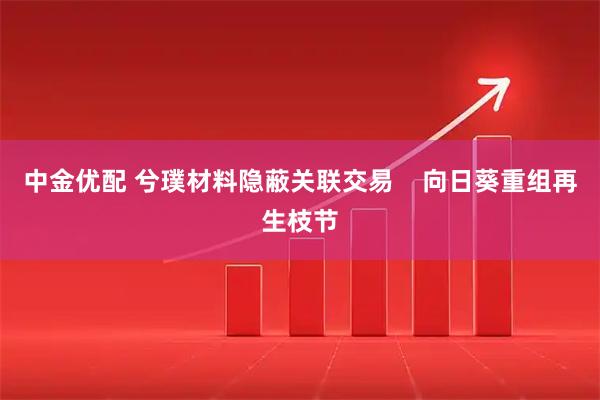 中金优配 兮璞材料隐蔽关联交易    向日葵重组再生枝节